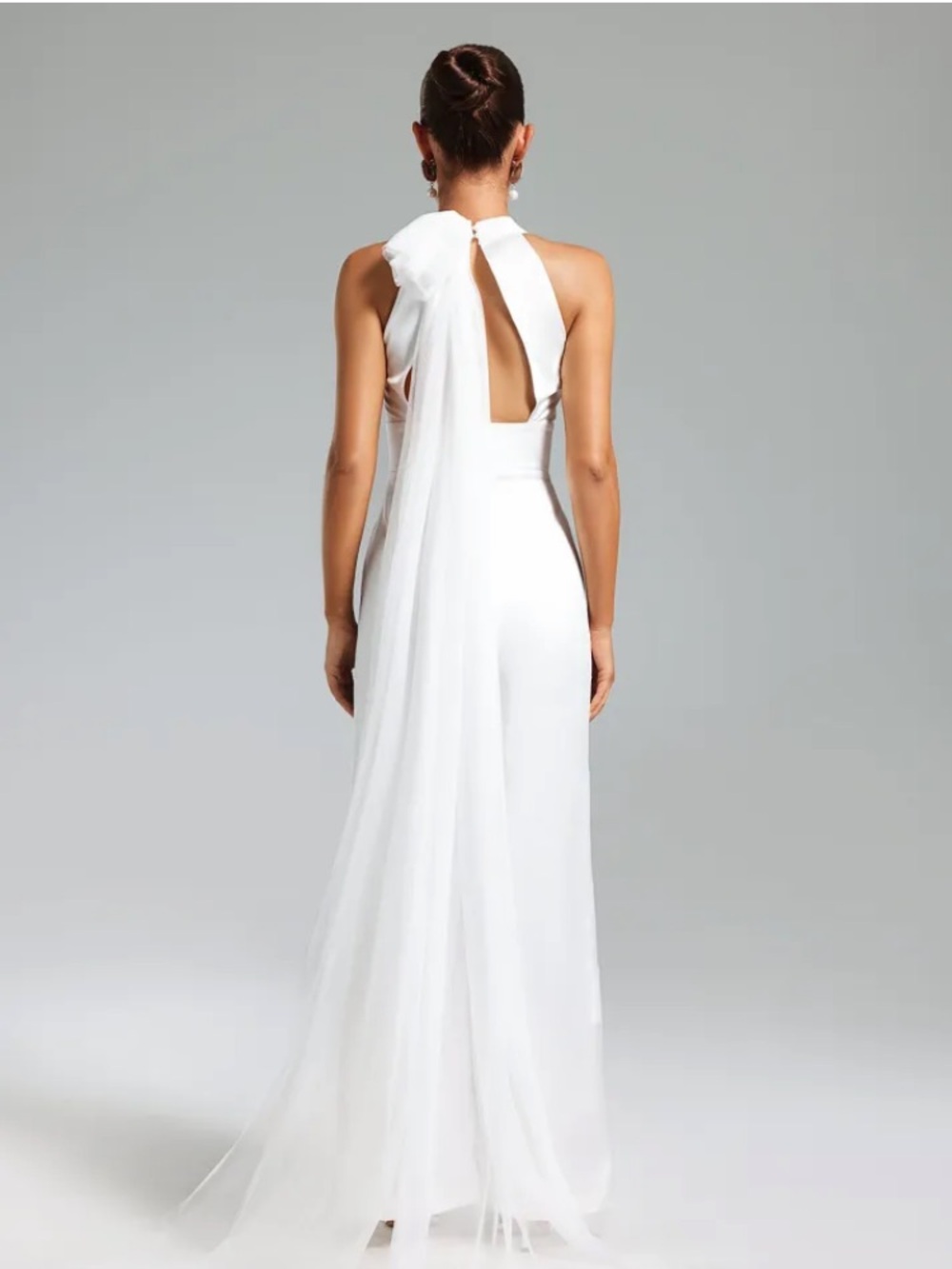 BELLA BARNETT WHITE SATIN JUMPSUIT - Picture 3 of 16